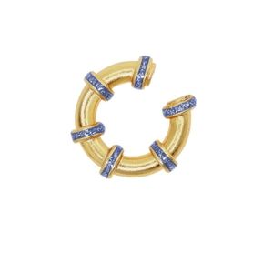 Daniela Salcedo CHUNKY GLITTER EARCUFF Gold Blue New